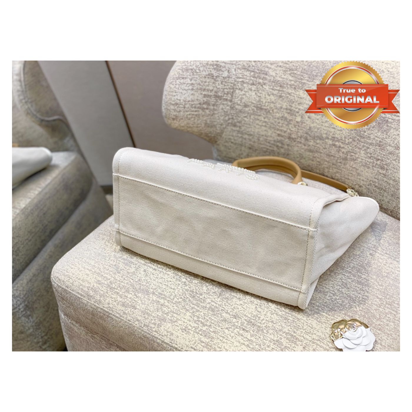 [True-to-ORIGINAL] Chanel Large Deauville Pearl Tote Bag White For Women 15in/38cm